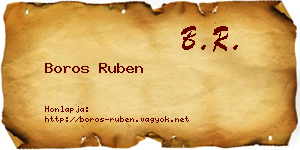 Boros Ruben névjegykártya